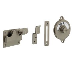 Intersteel wc-overslag vlak en tekst “VRIJ / BEZET” nikkel mat