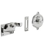 Intersteel wc-overslag met bocht en tekst “VRIJ / BEZET” chroom