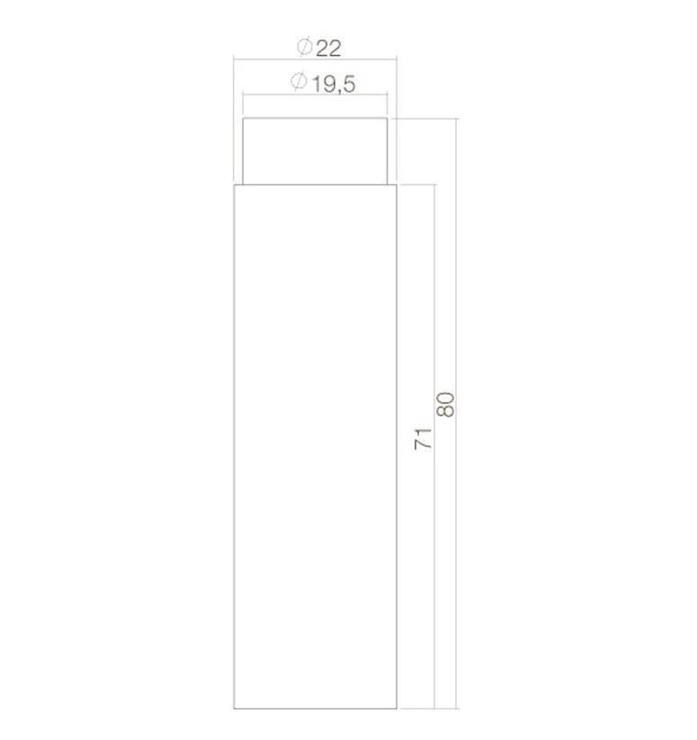Intersteel Deurstop wandmontage ø22x80mm zwart - Afbeelding 2
