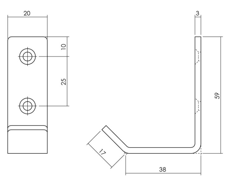 Intersteel jashaak gebogen 20x60mm zwart - Afbeelding 2