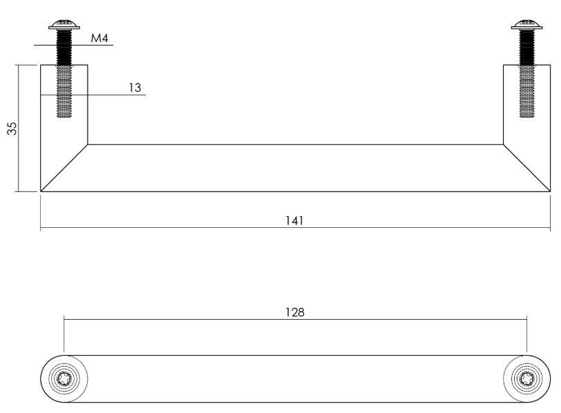 Intersteel Meubelgreep hoek 90° zwart 128 mm - Afbeelding 2