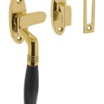 Intersteel Raamsluiting Ton Model Links messing Gelakt/Ebbenhout