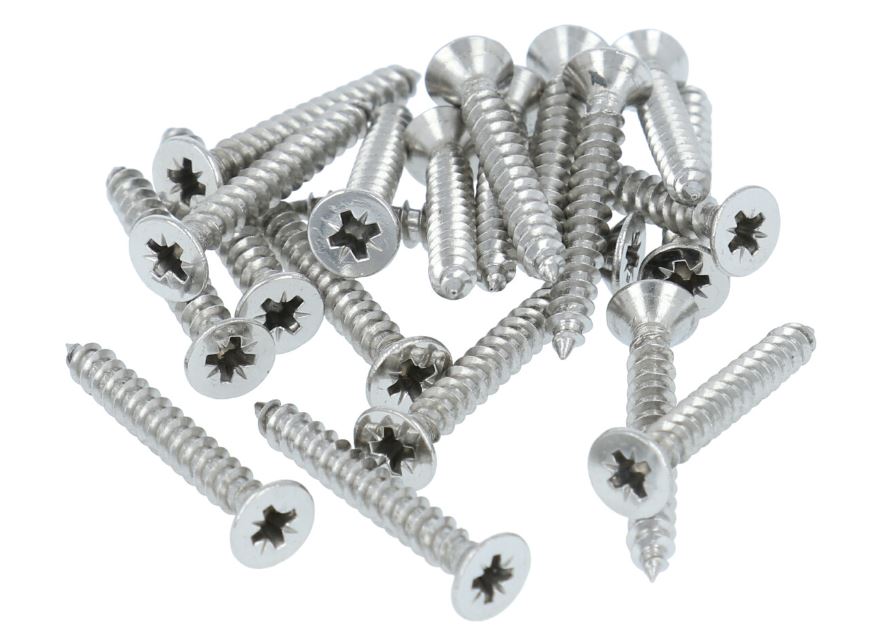 20 stuks Houtschroeven pozidrive 3.7X30 mm rvs gepolijst