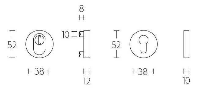 SKG3 Veiligheid Achterdeur Set Michel Rond mat rvs - Afbeelding 2