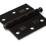 Kogellagerscharnier 76x76 mm Rechte Hoek rvs zwart Gelakt