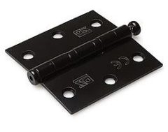 Kogellagerscharnier 76x76 mm Rechte Hoek rvs zwart Gelakt