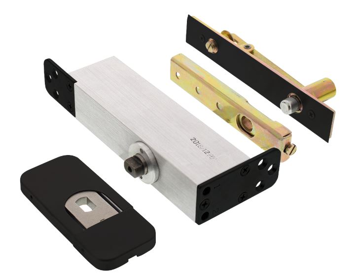 Intersteel Taatsscharnier 158x47x33mm tbv houten deuren, afdekkappen zwart