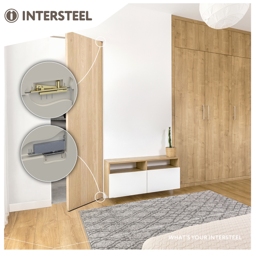 Intersteel Taatsscharnier 158x47x33mm tbv houten deuren, afdekkappen zwart - Afbeelding 3