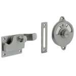 Intersteel wc-overslag met bocht en tekst "vrij / bezet" chroom mat