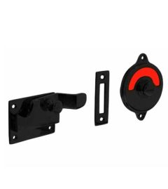 Intersteel wc-overslag met bocht en tekst “GROEN / ROOD” mat zwart