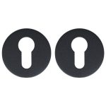 2 PC-Plaatjes Rond rvs/zwart