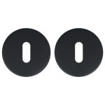 2 Sleutelplaatjes Rond rvs/zwart