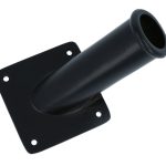 Vlaggenstokhouder met achterplaat messing zwart