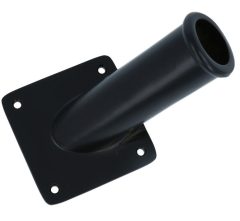 Vlaggenstokhouder met achterplaat messing zwart