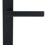 Deurklink Marc op Schild Rechthoekig blind rvs/mat zwart