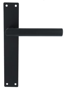 Deurklink Marc op Schild Rechthoekig blind rvs/mat zwart