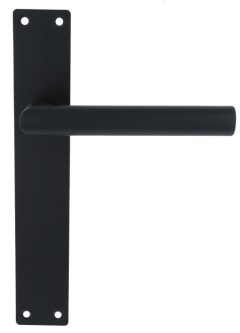 Deurklink Marc op Schild Rechthoekig blind rvs/mat zwart