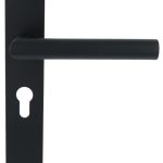 Deurklink Marc op Schild Rechthoekig PC55 rvs/mat zwart