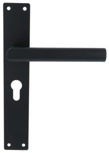 Deurklink Marc op Schild Rechthoekig PC55 rvs/mat zwart