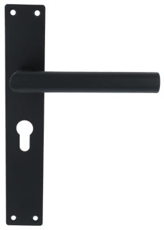 Deurklink Marc op Schild Rechthoekig PC55 rvs/mat zwart