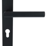 Deurklink Marc op Schild Rechthoekig PC72 rvs/mat zwart