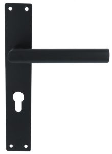 Deurklink Marc op Schild Rechthoekig PC72 rvs/mat zwart