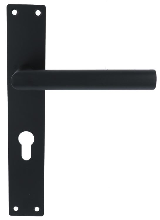 Deurklink Marc op Schild Rechthoekig PC72 rvs/mat zwart