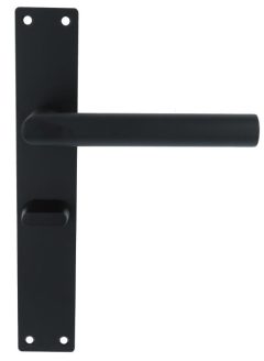 Deurklink Marc op Schild Rechthoekig WC63/8 rvs/mat zwart