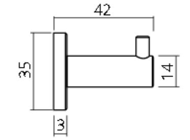 Kapstokhaak Rond rvs zwart - Afbeelding 2