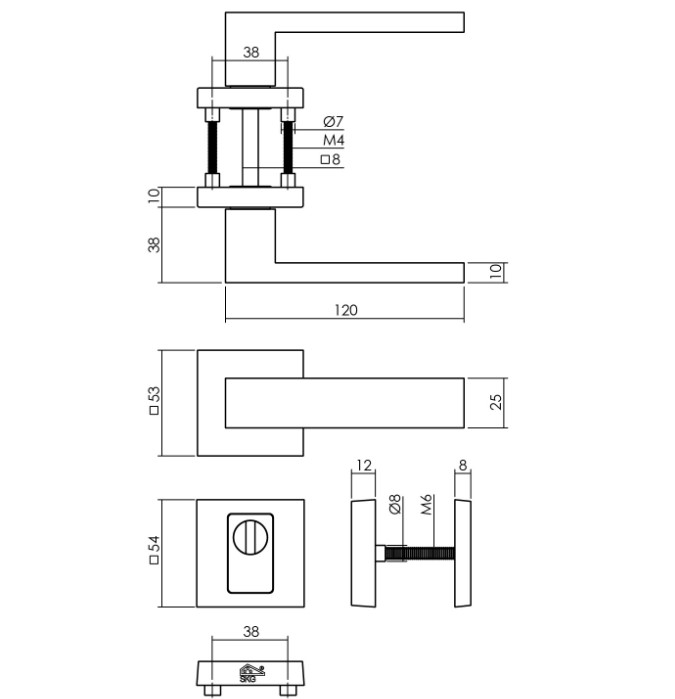Intersteel SKG3 Veiligheid Achterdeur Set Amsterdam Vierkant zwart - Afbeelding 2