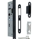 Magneet smal dag- en nachtslot SL56 Met zwarte Ronde Voorplaat