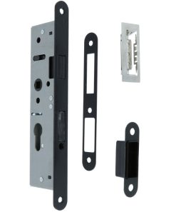 Magneet smal cilinderslot PC55 Met zwarte Ronde Voorplaat