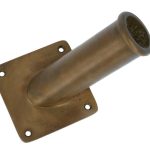 Vlaggenstokhouder met achterplaat messing Antiek