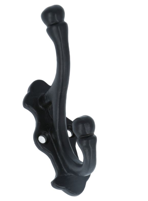 Kapstokhaak ijzer zwart 80 mm