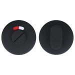 Toilet-garnituur zwart rond (rood/wit)