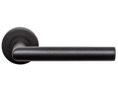 Deurklink Basis Rond op rozet rvs/zwart