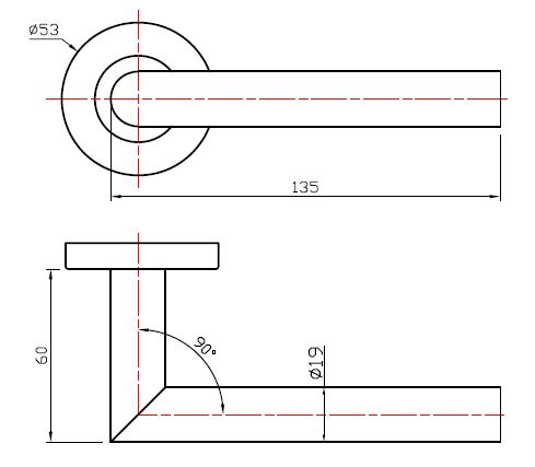 Deurklink Basis Rond op rozet rvs/zwart - Afbeelding 2