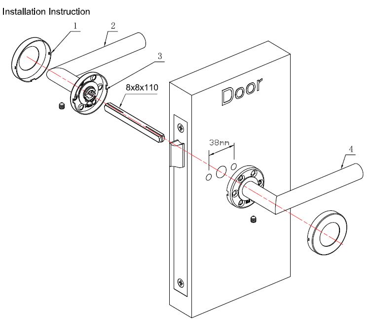 Deurklink Basis Rond op rozet rvs/zwart - Afbeelding 3