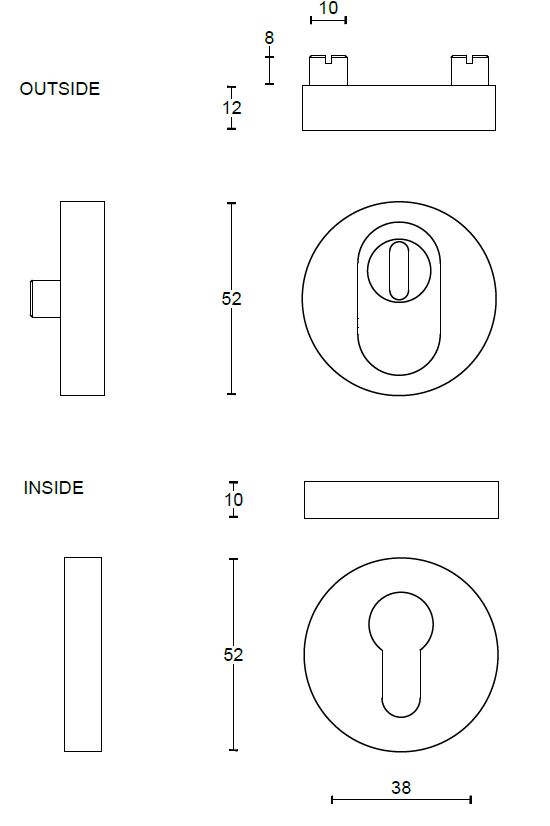 SKG3 Veiligheid-Rozet Met Kerntrekbeveiliging messing Ongelakt - Afbeelding 2