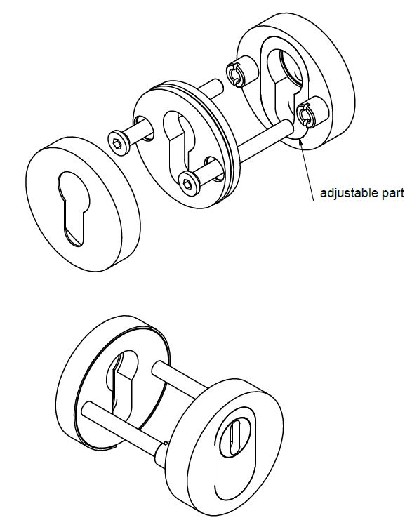 SKG3 Veiligheid-Rozet Met Kerntrekbeveiliging messing Ongelakt - Afbeelding 3