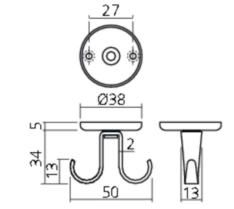 Jashaak Draaibaar Ø38 x 39 mm rvs - Afbeelding 2