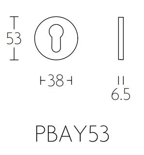 Cilinderplaatje ARC PBAY53 mat rvs - Afbeelding 2