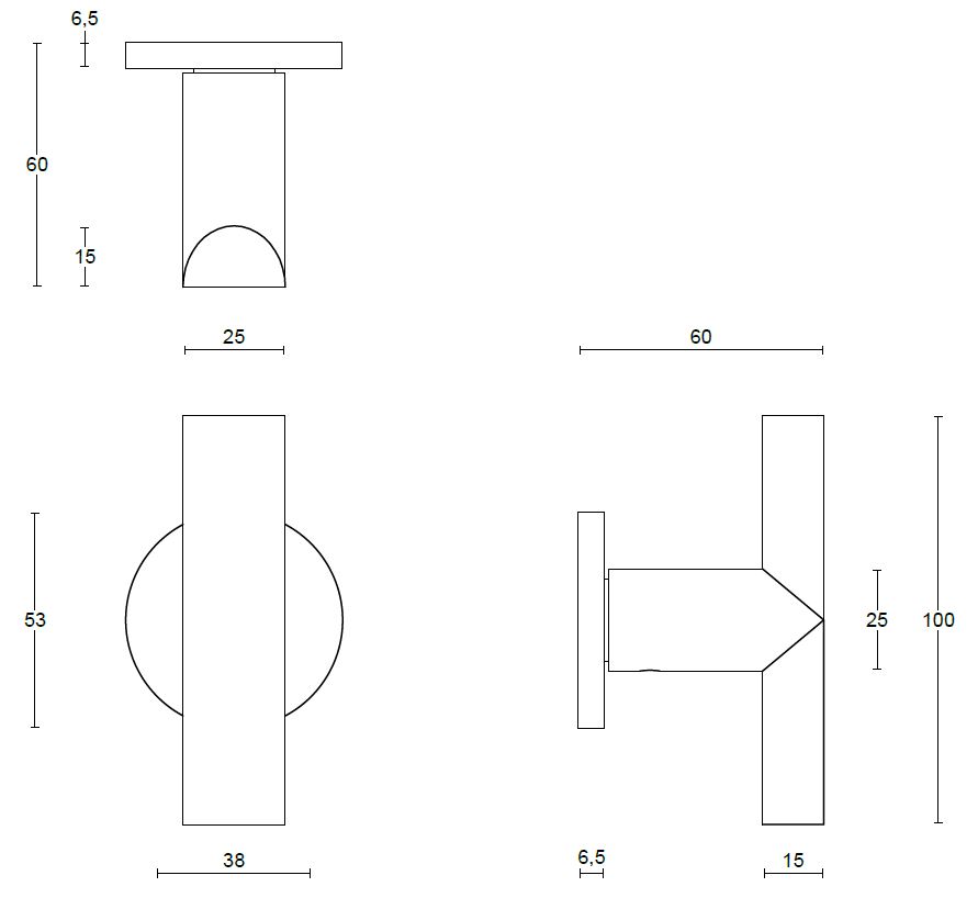 Voordeurknop Vast PIET BOON ARC PBA200VA PVD mat zwart - Afbeelding 2