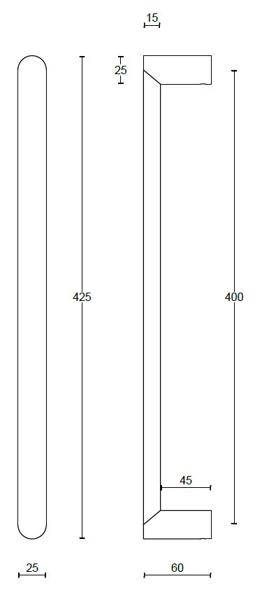 Deurgreep PIET BOON ARC PBA400 NP 400 mm PVD mat zwart - Afbeelding 2
