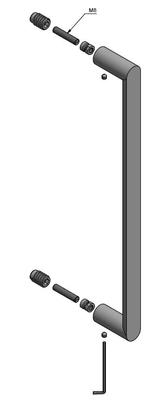 Deurgreep PIET BOON ARC PBA400 NP 400 mm PVD mat zwart - Afbeelding 3