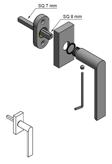 Draaikiepgarnituur Piet Boon ARC PBA100-DK Rechts PVD mat zwart - Afbeelding 3