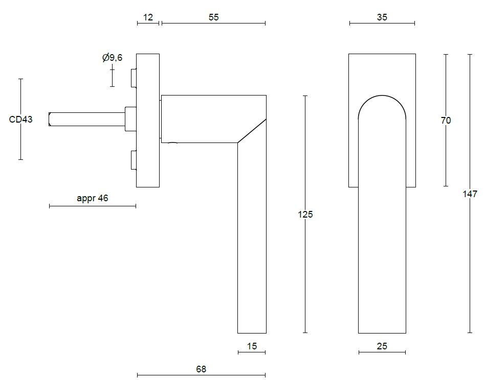 Draaikiepgarnituur Piet Boon ARC PBA101-DK Links mat rvs - Afbeelding 2