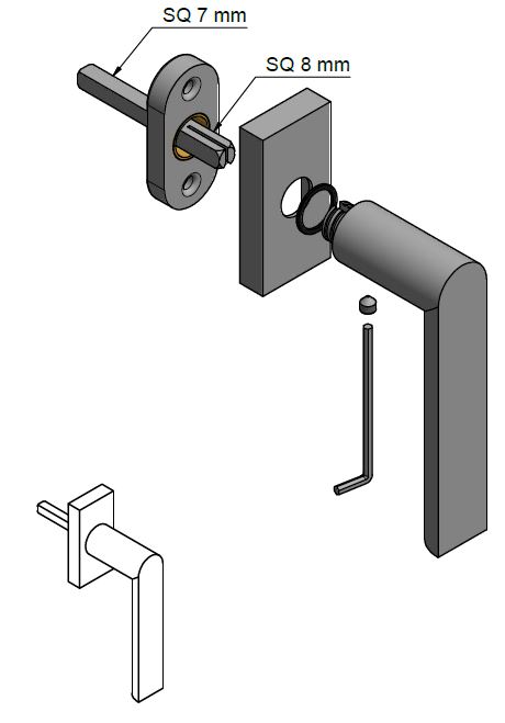 Draaikiepgarnituur Piet Boon ARC PBA101-DK Links mat rvs - Afbeelding 3