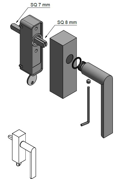 Draaikiepgarnituur Piet Boon ARC PBA100-DKLOCK Rechts PVD mat zwart - Afbeelding 3