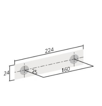 Greep Leder zwart 160 mm - Afbeelding 2